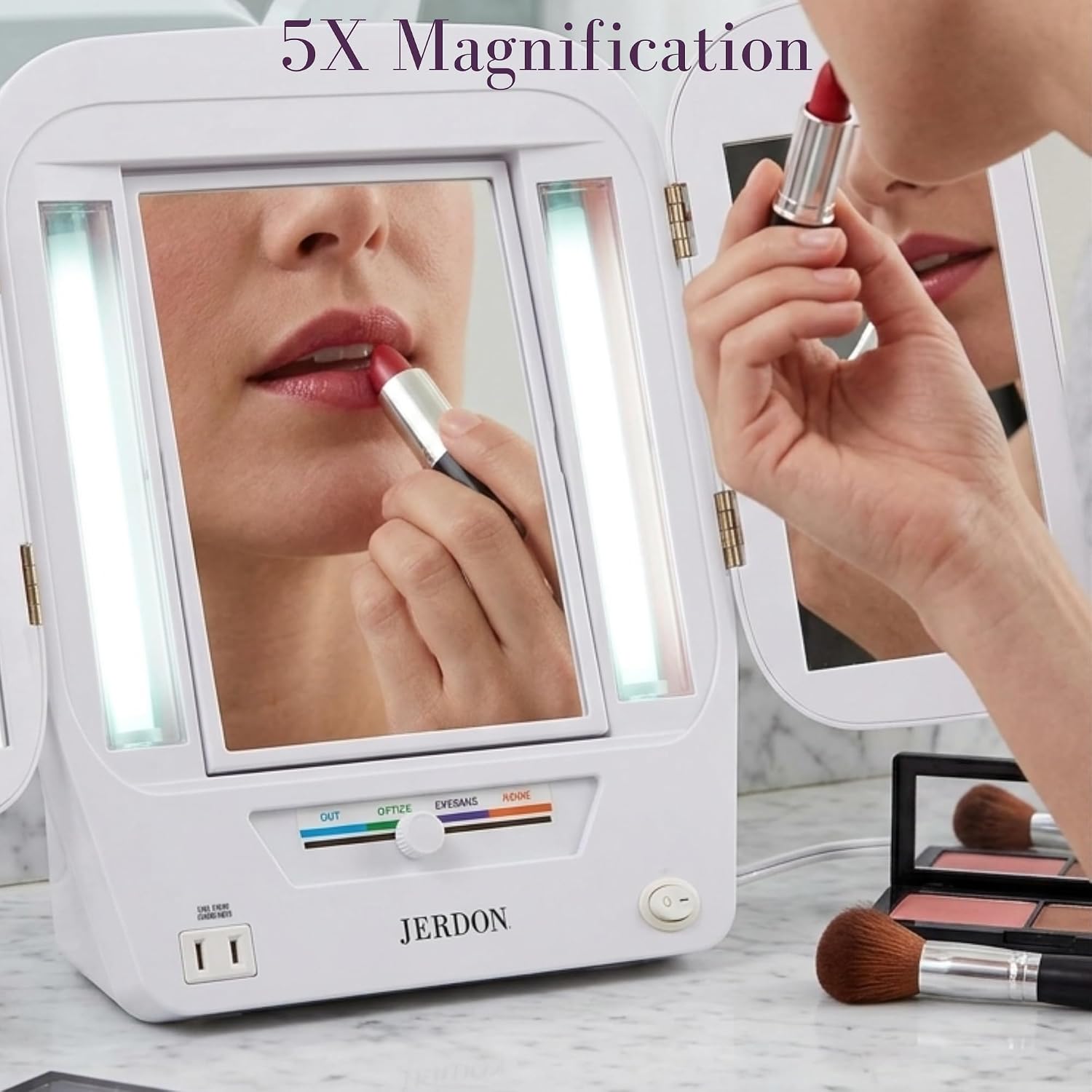 Technical details such as lighting system, magnification, and build layout.