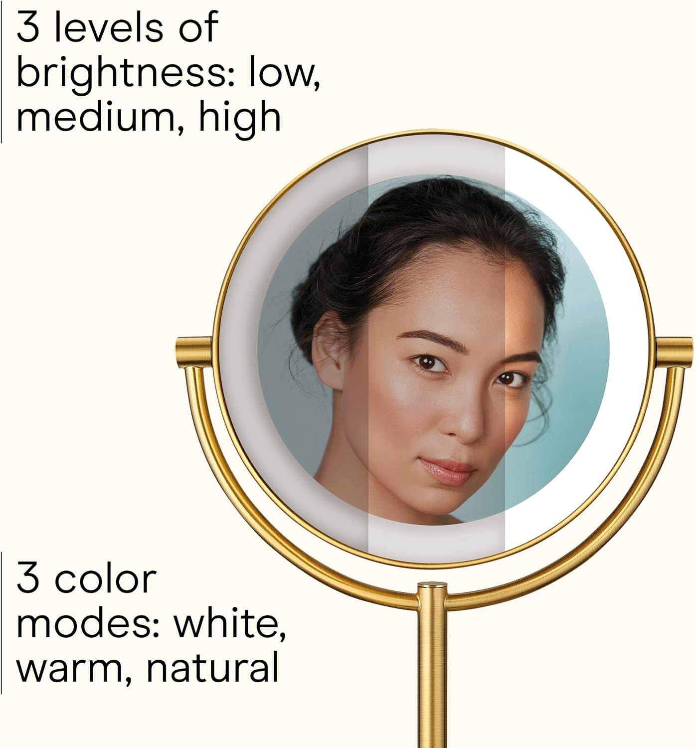 Magnification and functional usability for precision tasks like tweezing and makeup application.