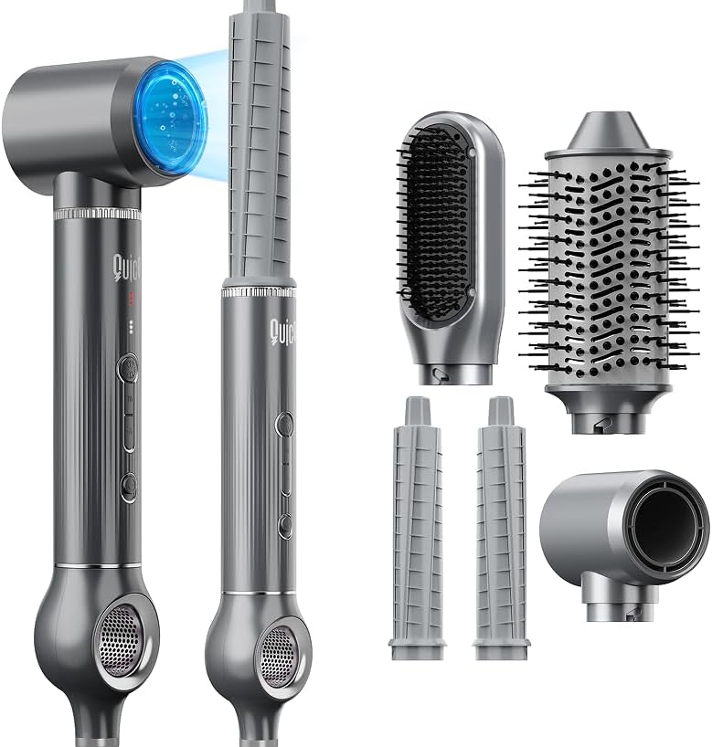 Highlights the all-in-one nature of the kit and the number of included styling heads.