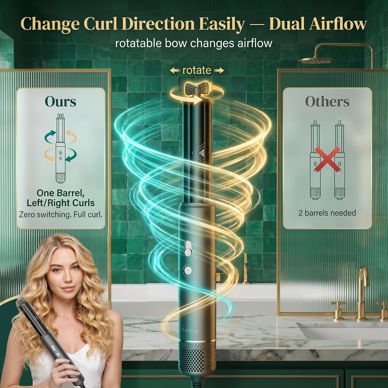 Highlights features such as controls, attachments, airflow design, or build quality.