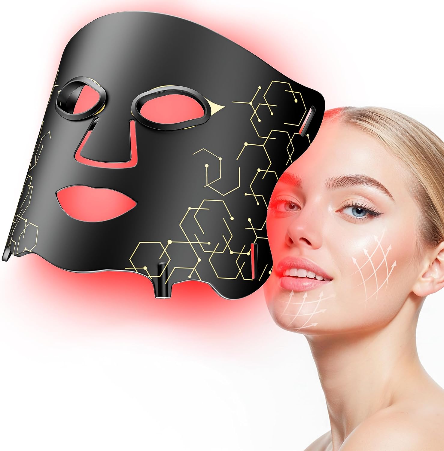 Overall design, included accessories, and first impression of the mask as a complete at-home light therapy set.