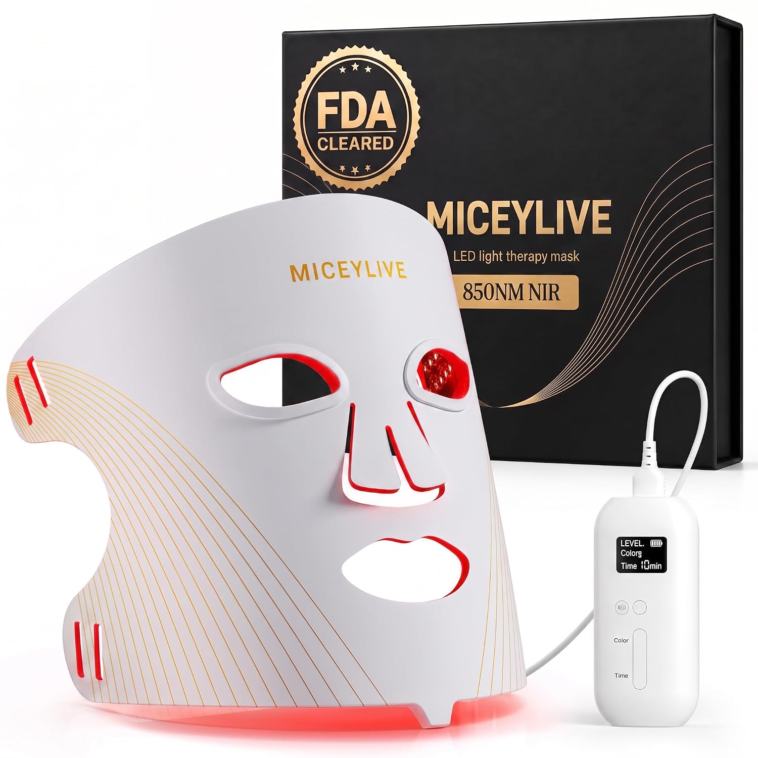 Highlights the overall design, form factor, and first impression of the mask as a premium skincare device.
