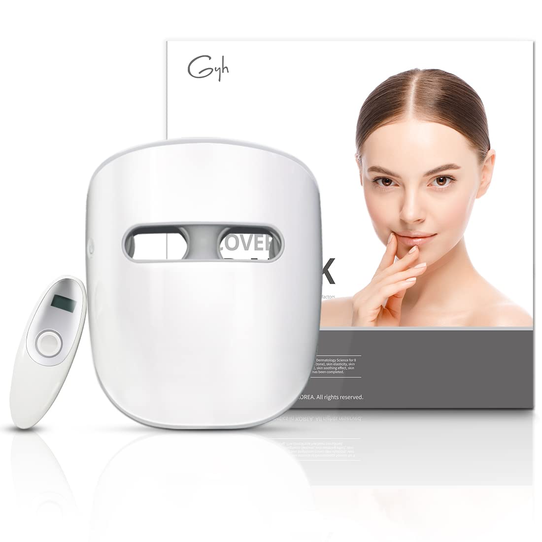 Shows the overall form factor, facial coverage, and premium-tech presentation of the mask.