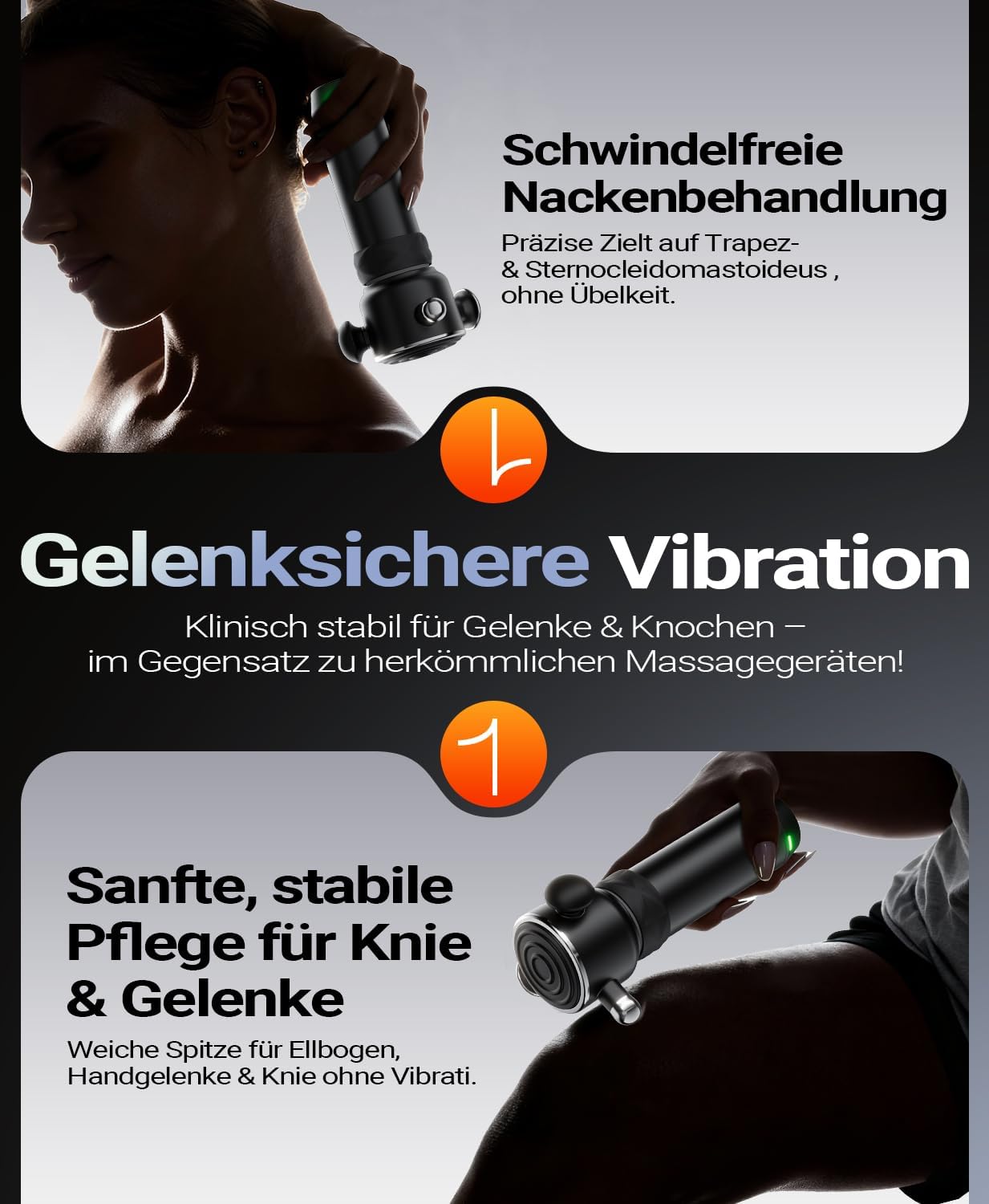 Design details and how the unit is engineered for targeted vibration therapy.