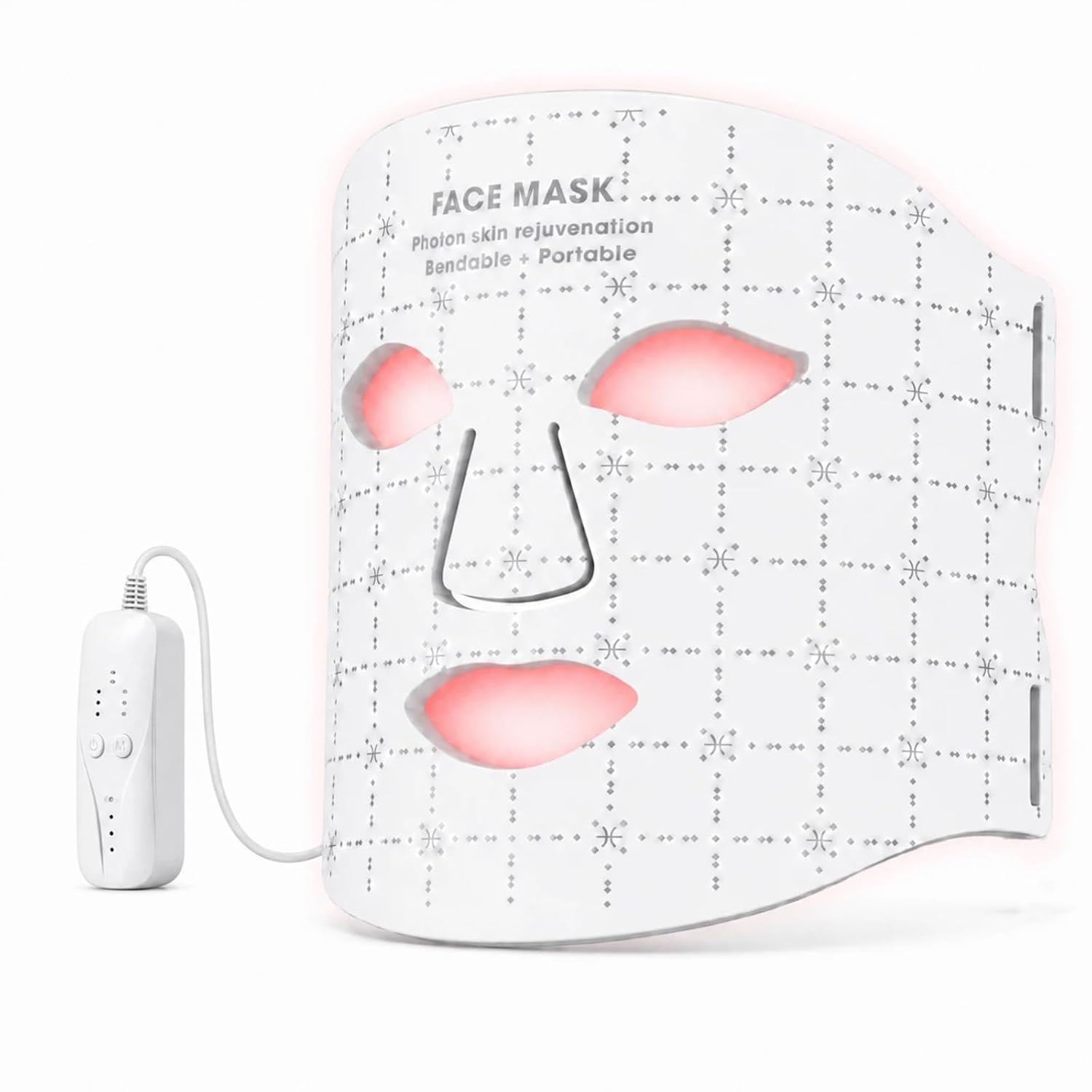 Overall design, wearable form factor, and the fact that it is a full-face light therapy mask.