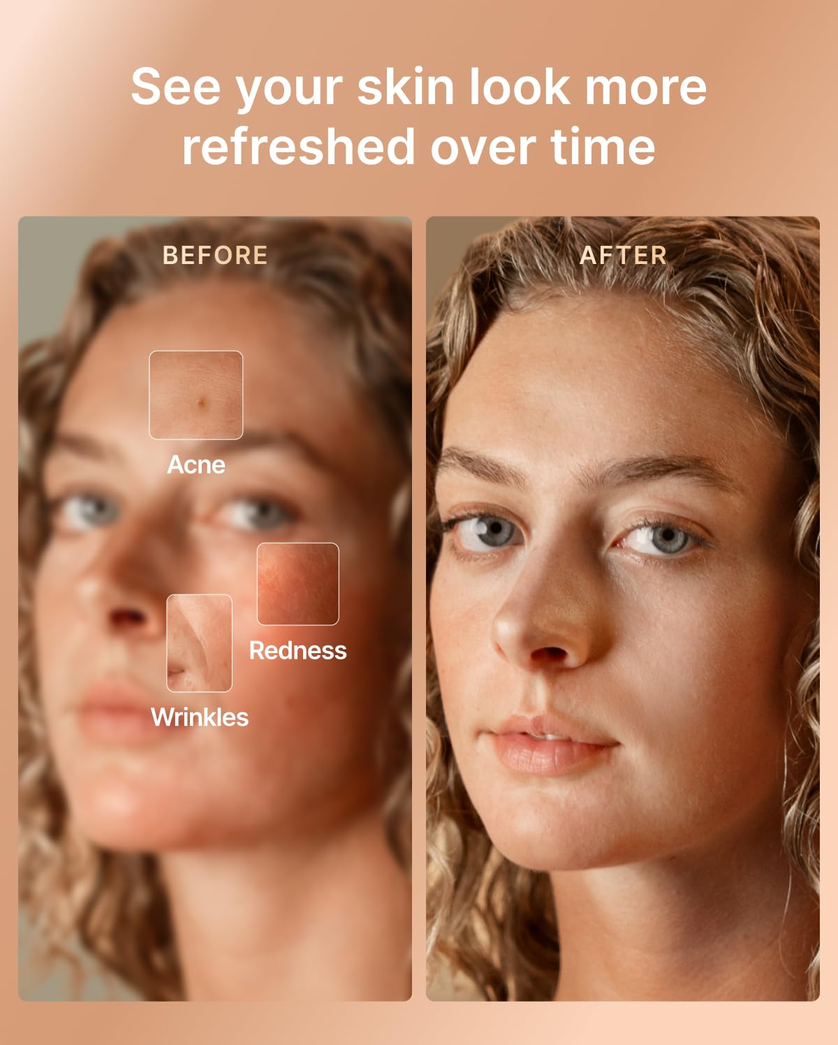 Material quality, LED density, and contoured facial coverage.