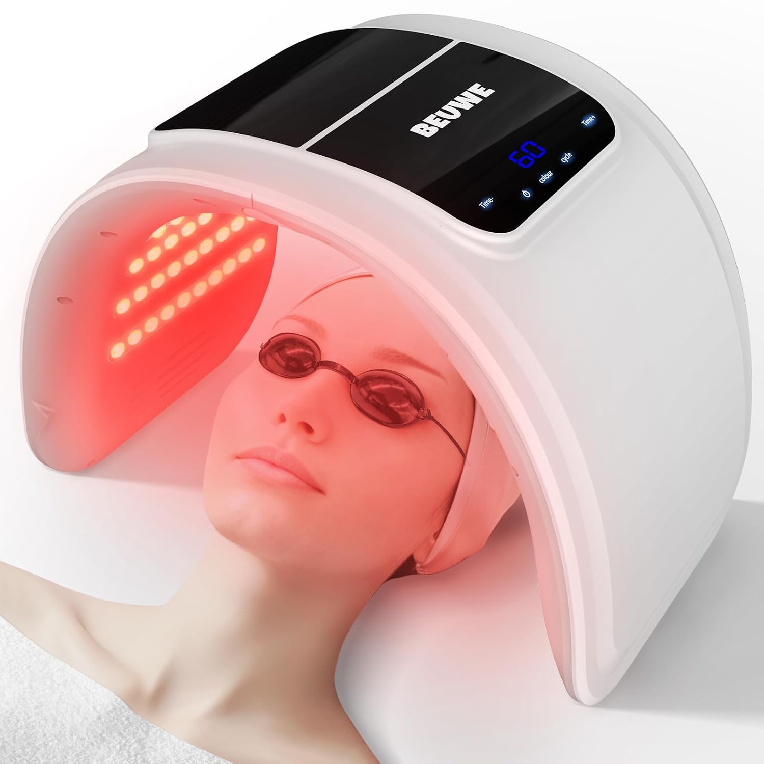 Overall product identity, form factor, and the fact that it is a wearable at-home light therapy mask.