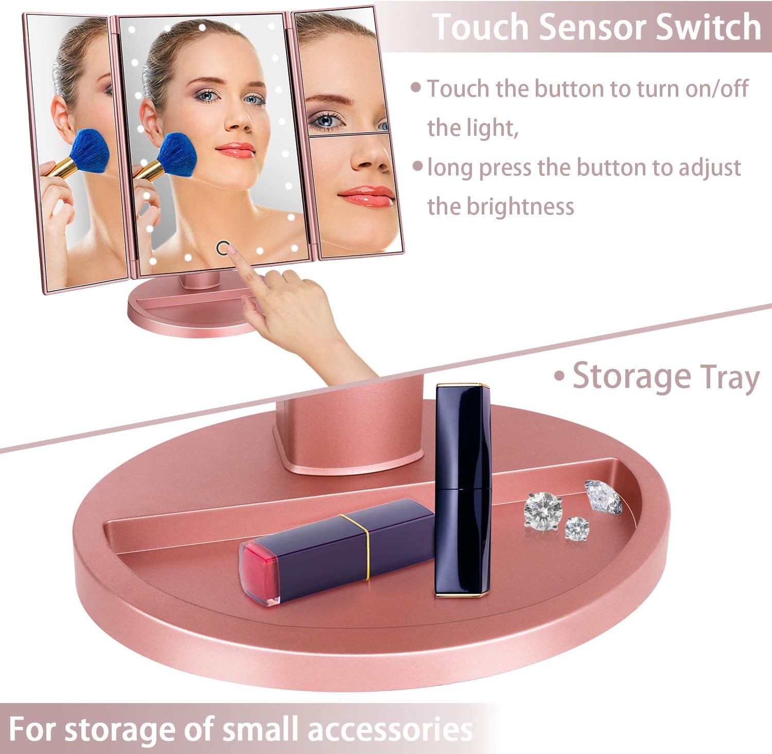 Practical daily use, footprint on a surface, and how it fits into a makeup routine.