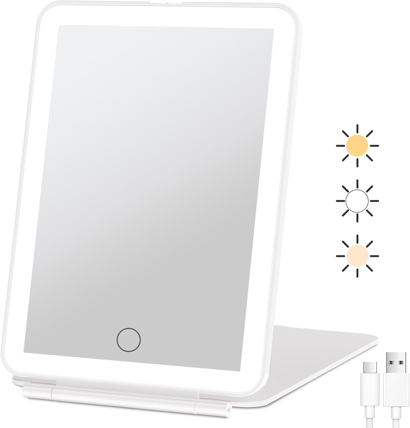 Highlights the compact, travel-friendly form factor and clean modern design.