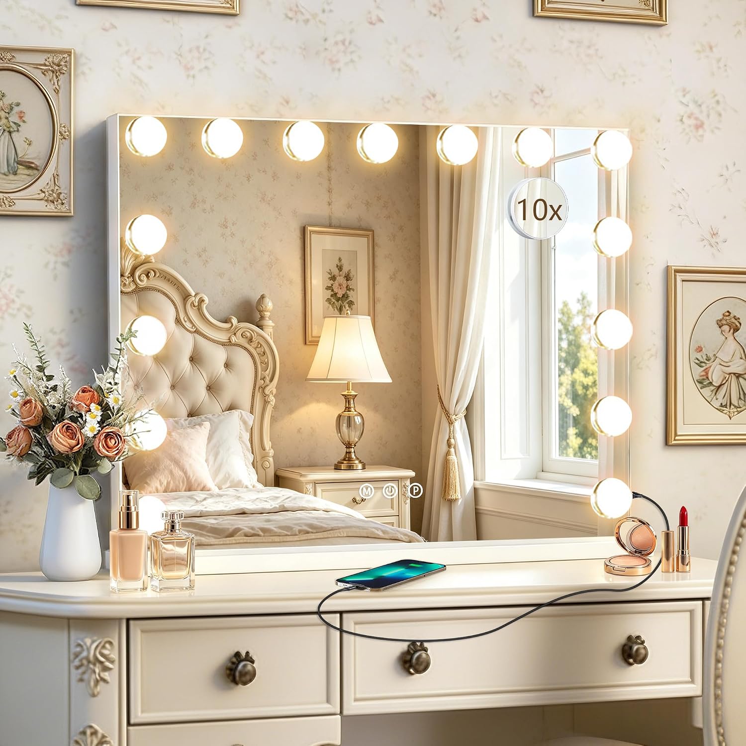 Overall design, size, and the premium glam look that makes the mirror feel like a vanity centerpiece.