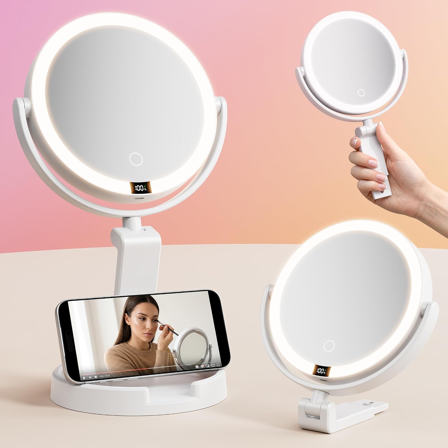Overall product design, round shape, white finish, and premium first impression.