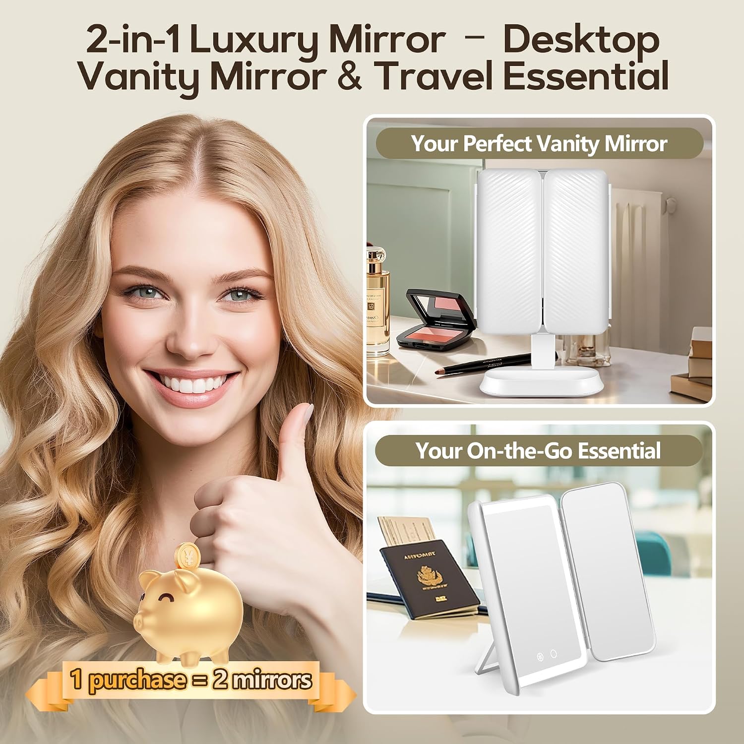 Helps explain the magnification setup and how the mirror is meant to support detailed makeup work.