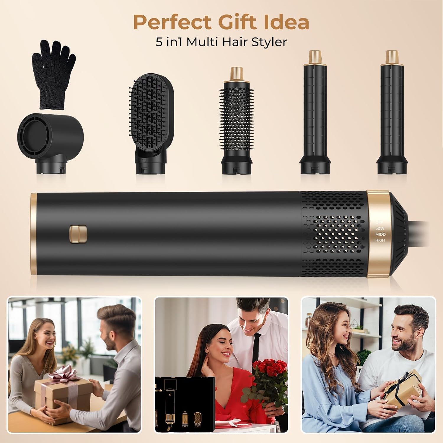 Shows the flexibility of the 5-in-1 system and the existence of multiple heads or modes.