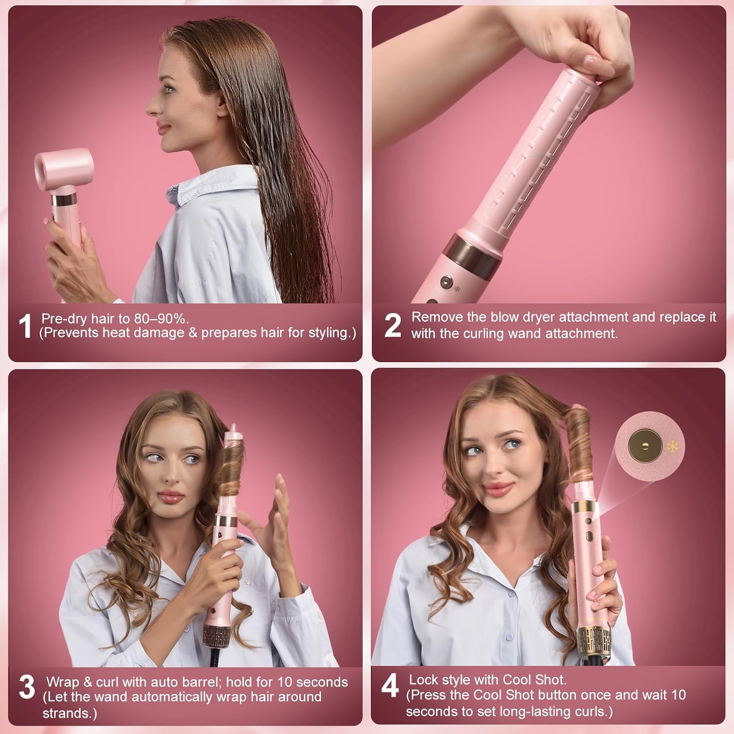 Mythsight Stylevibe 8-In-1 Air Styler With Hair Dryer & Auto-Wrap Curl L/R | Diffuser, Straightener, Thermal & Blow Dryer Brushes, Fast Drying, Smooth Blowouts, Volume & Frizz Control, No Heat Damage