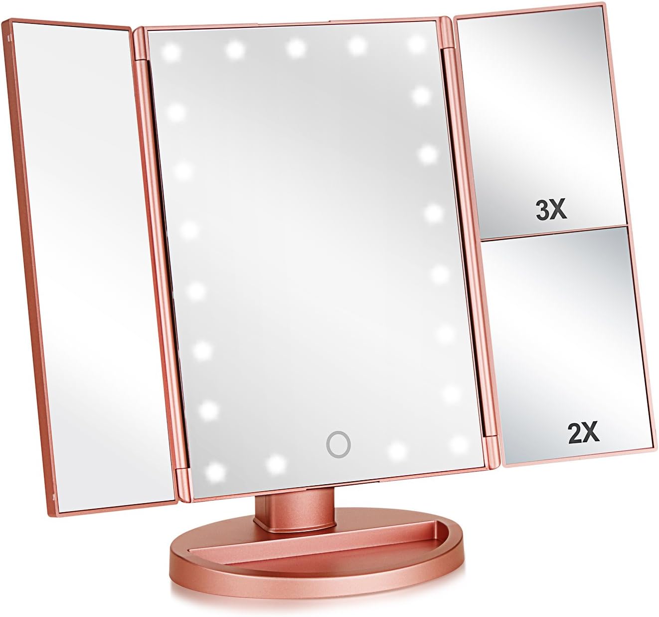 Overall design, color, compact tri-fold form factor, and the premium-looking rose gold finish.