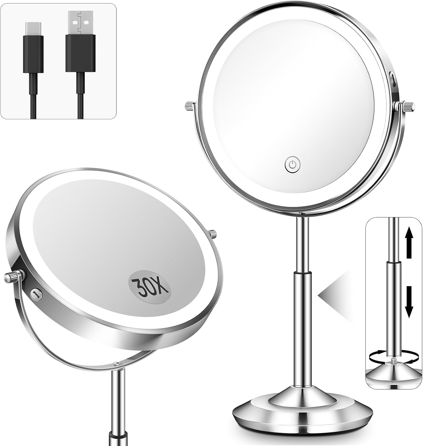 Overall design, chrome finish, round shape, and premium-looking build quality.