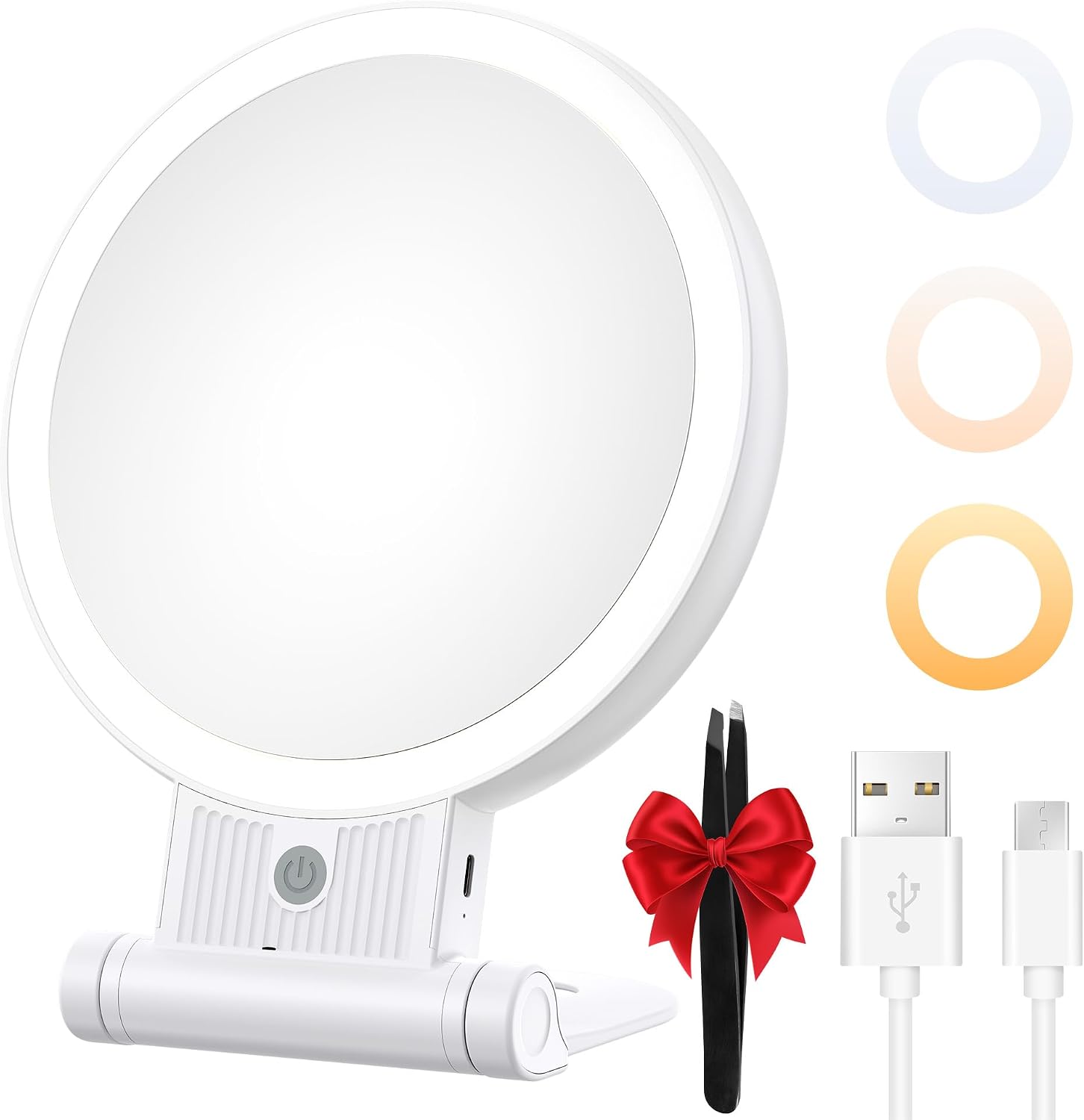 Overall product shape, portability, and the fact that it is a lighted vanity mirror.