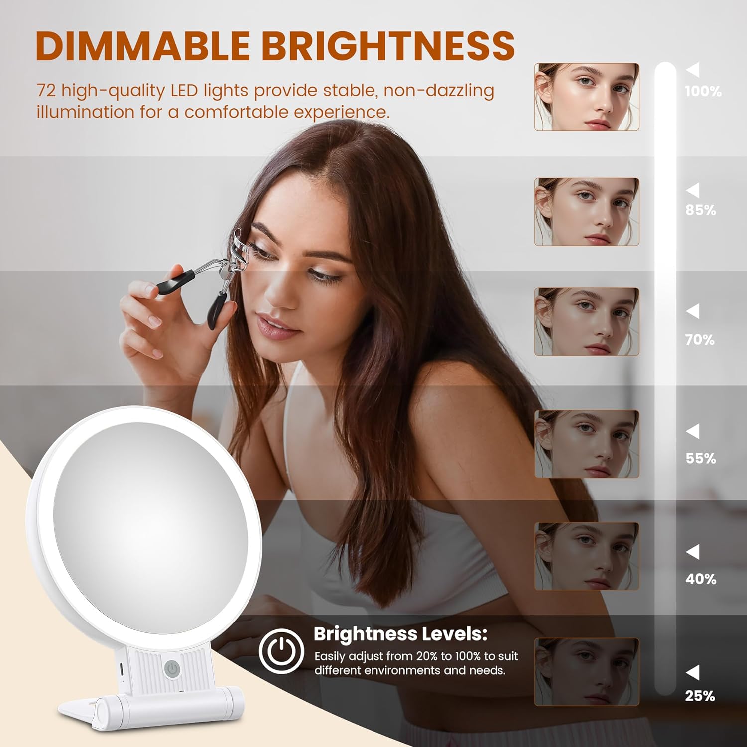 Independent lighting controls, brightness adjustment, or switch placement.