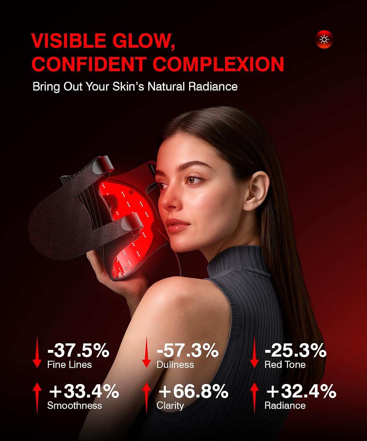 Useful for showing build quality, LED density, and the soft silicone construction.