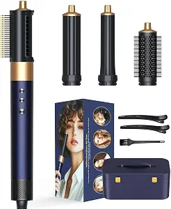 8-In-1 Professional Multi Styler Air Styler Hair Dryer Brush With Auto-Wrap Curlers, Hot Air Styling Without Heat Damage, With Protective Travel Case