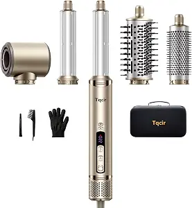 Tqcir 5-In-1 Hot Air Styler, Powerful Hair Dryer With Auto-Wrap Curlers