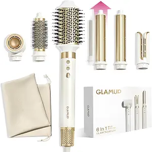 Glamup 6-In-1 Extra Long Wrap Aircurler, Hot Air Styler, Fast Drying