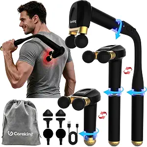 3-In-1 Massage Gun With Detachable Long Handle, Dual-Head Back Massager