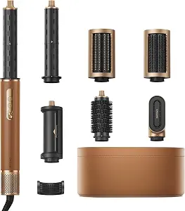 Highlights the overall form factor, compact size, and premium look of the styling tool.