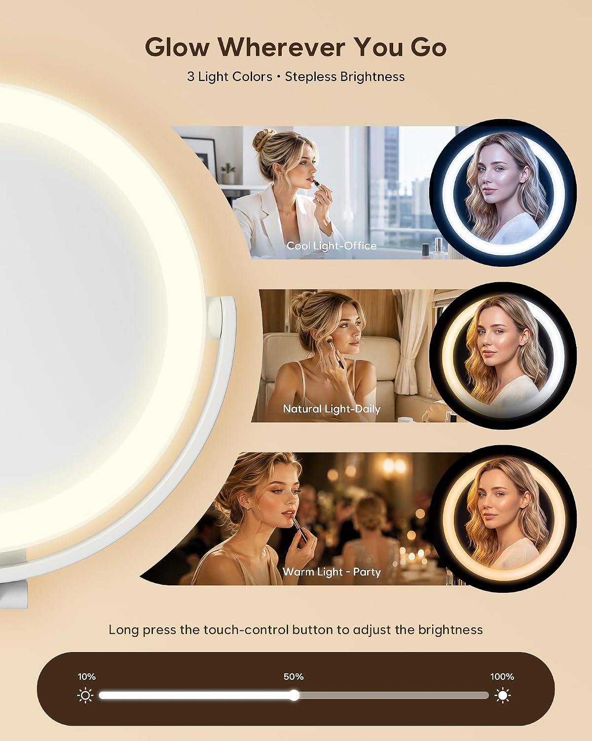 Lighting system, double-sided construction, and adjustable viewing angle.