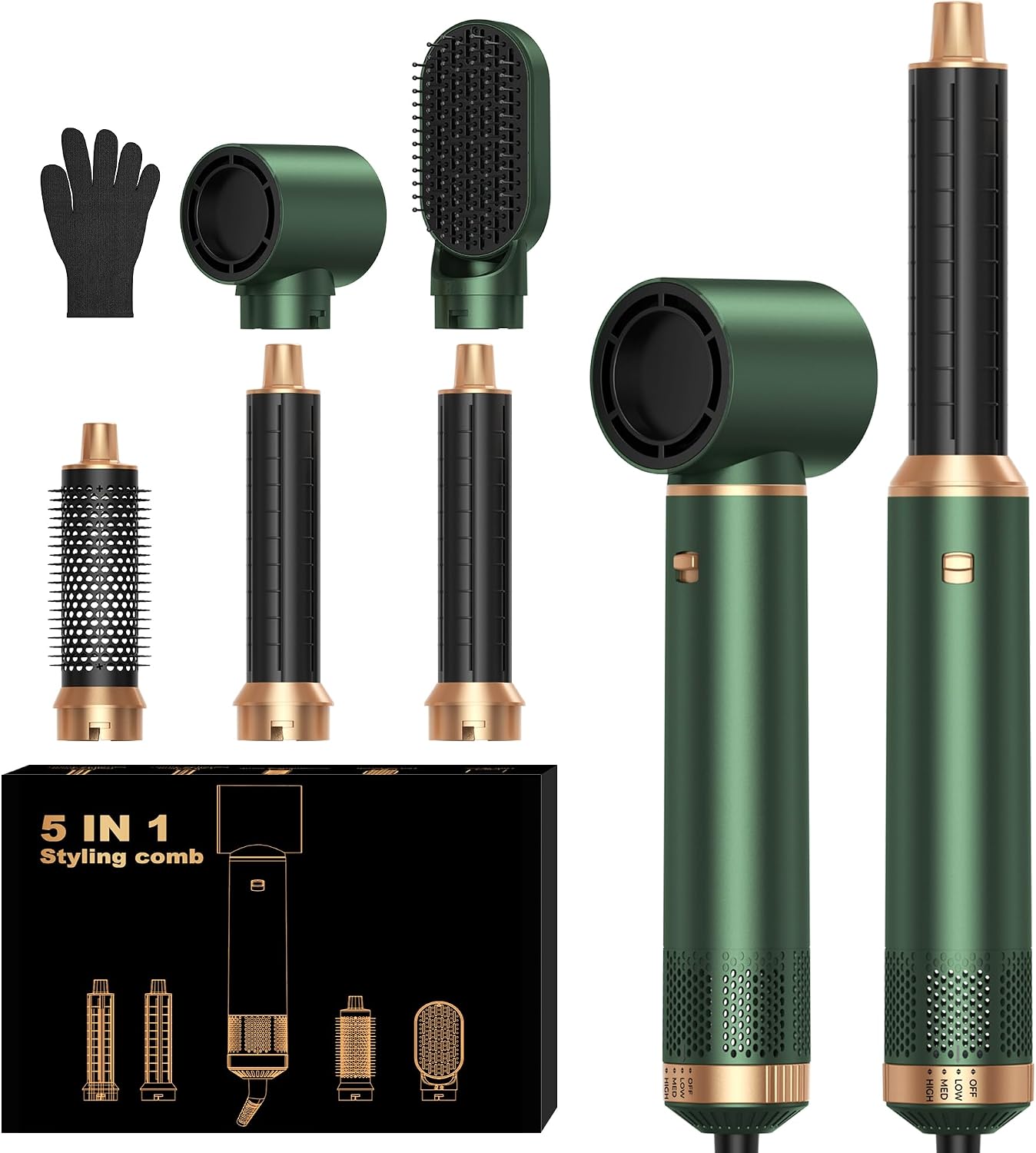 Overall design, included components, and the fact that it is a multi-function styling system rather than a single brush.
