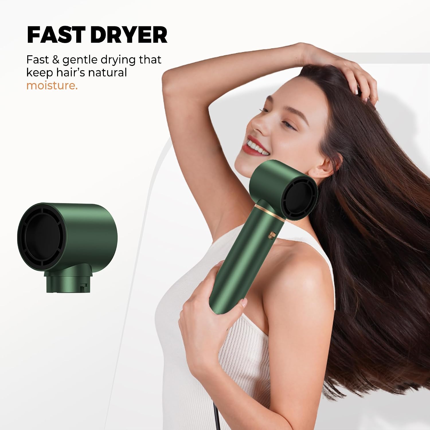 Controls, heating system, or Coanda-style airflow claims that support the product’s core functionality.