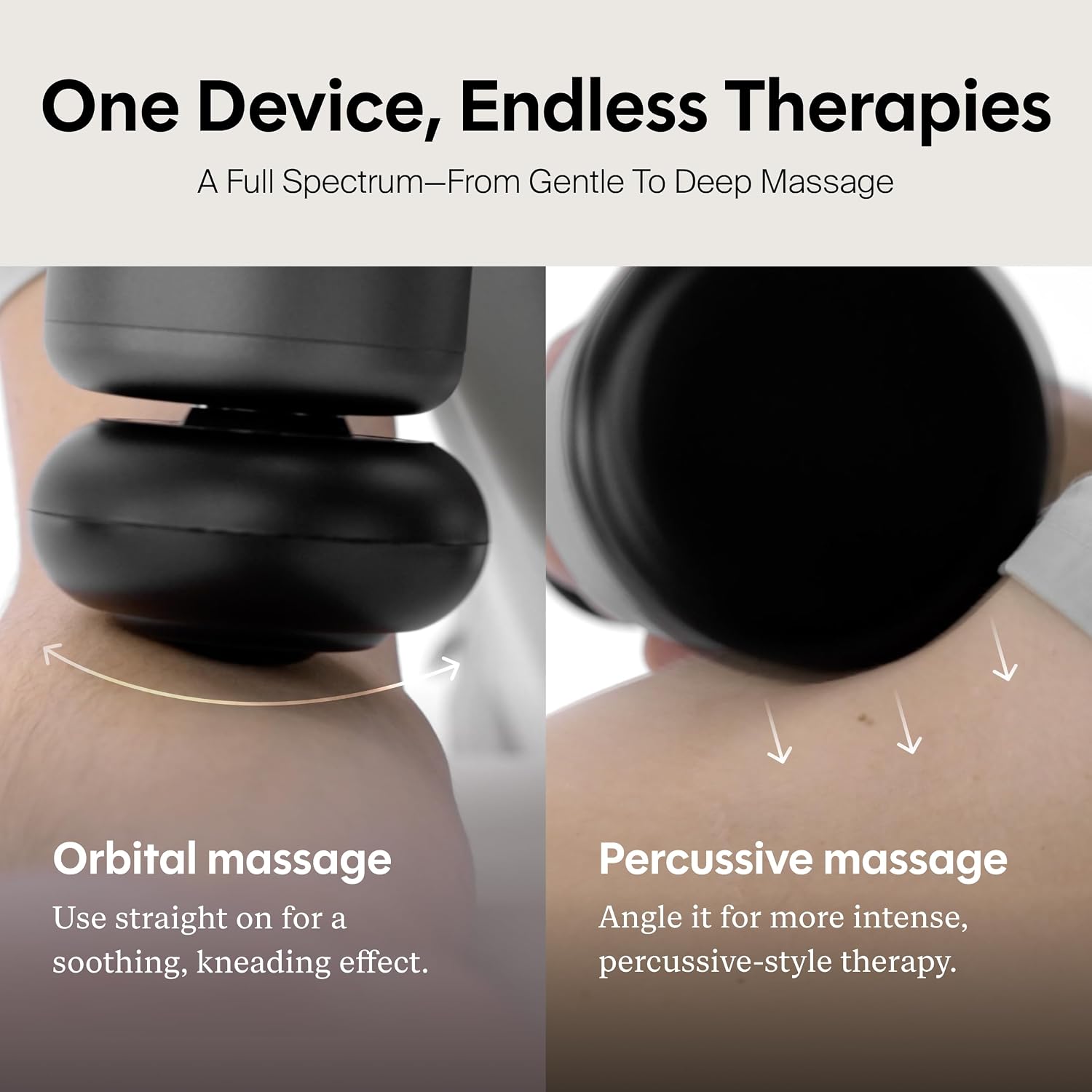 Useful for emphasizing key functional details such as massage heads, adjustment points, or performance-oriented design.