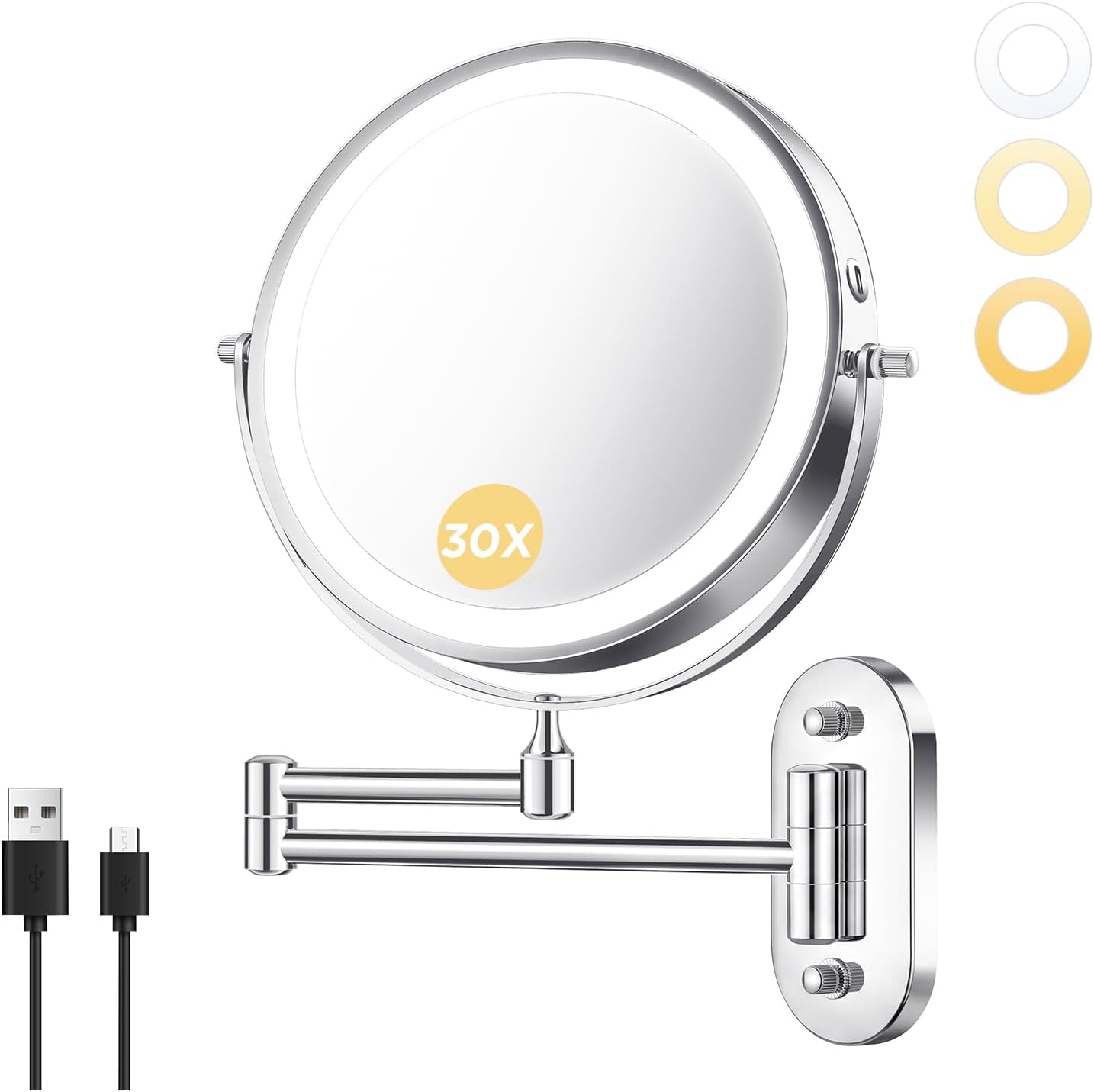 Overall design, chrome finish, and the wall-mounted space-saving concept.