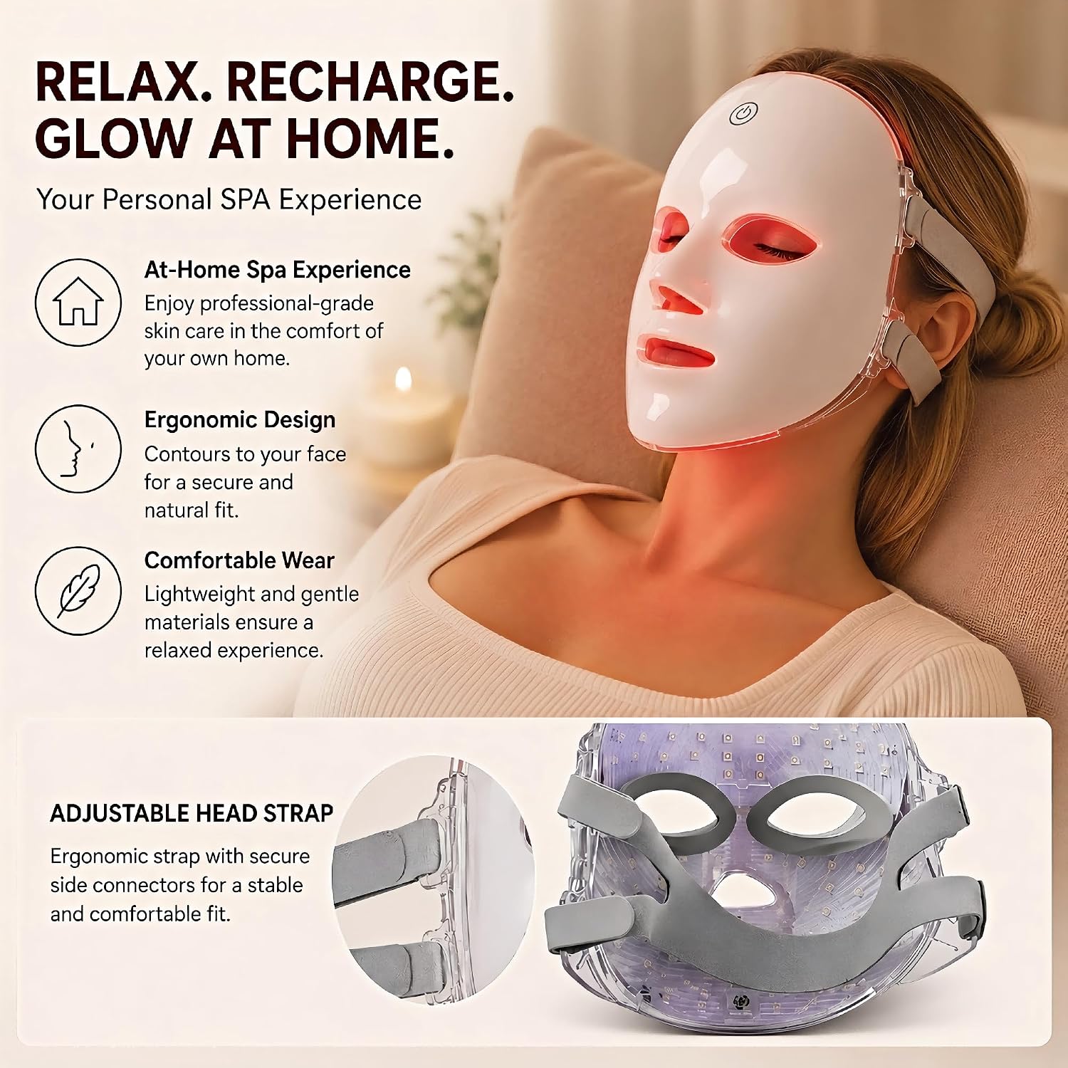 LED Red Light Therapy Mask For Face