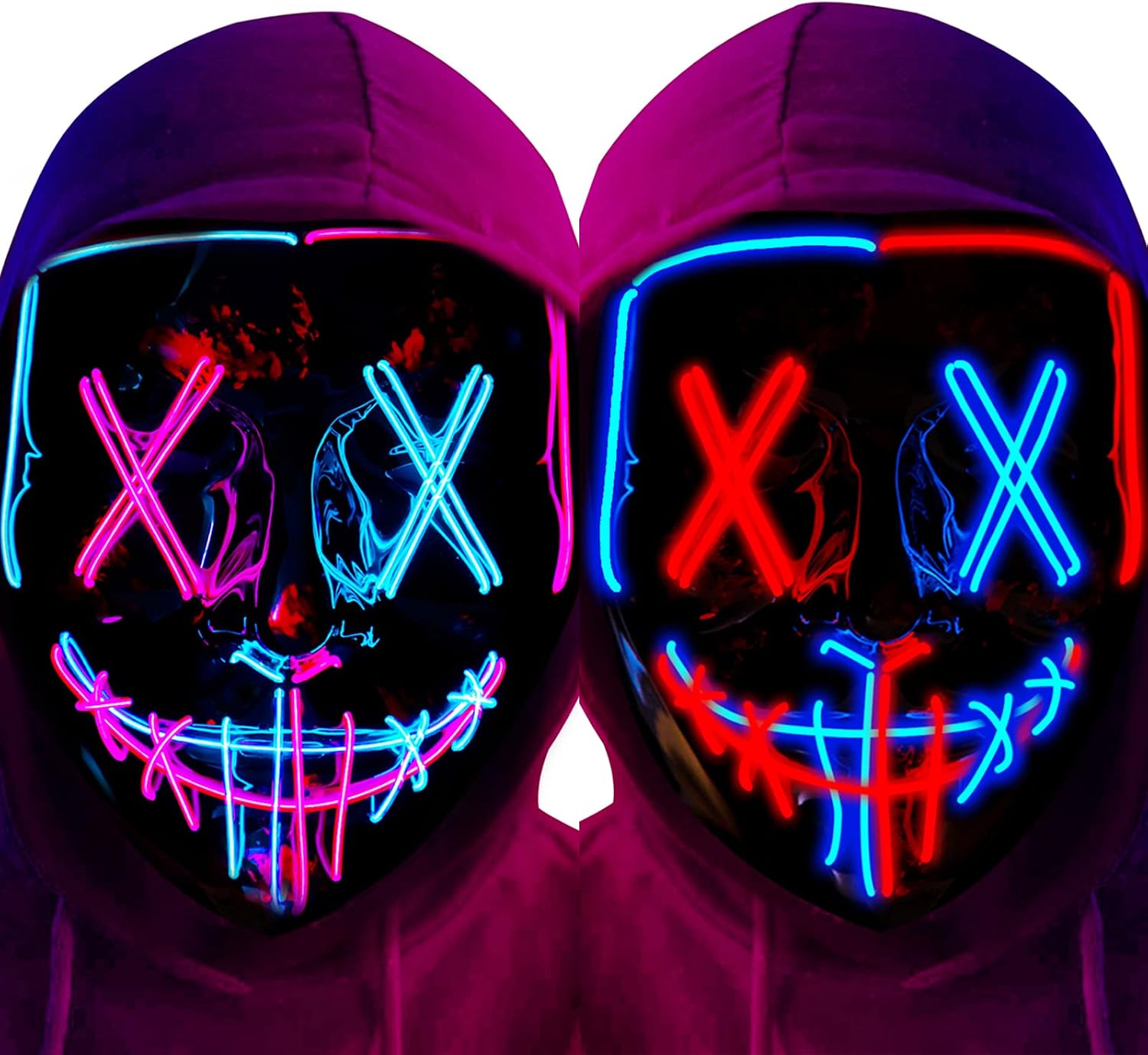 Highlights the mask’s core visual appeal, illuminated effect, and scary/fantasy look.
