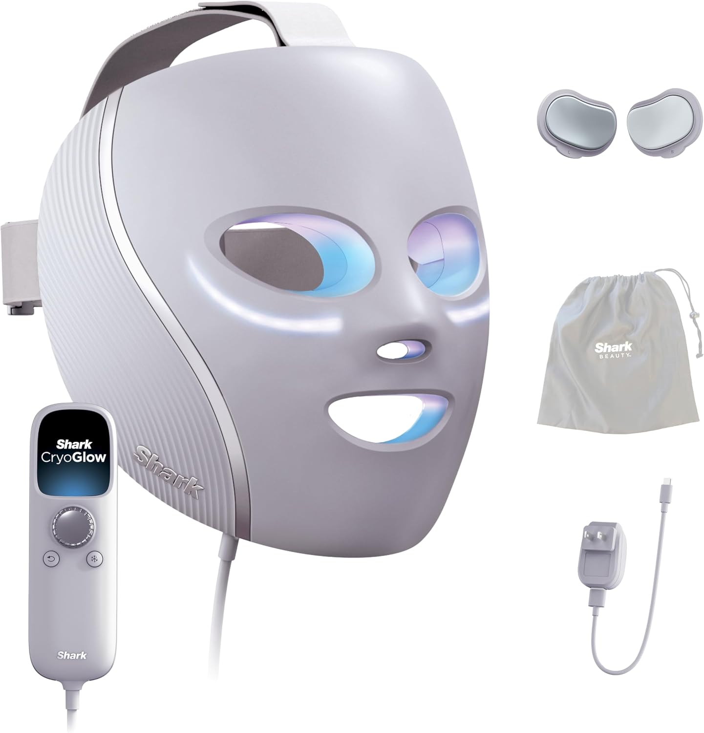 Highlights the overall design, colorway, and premium presentation of the mask.